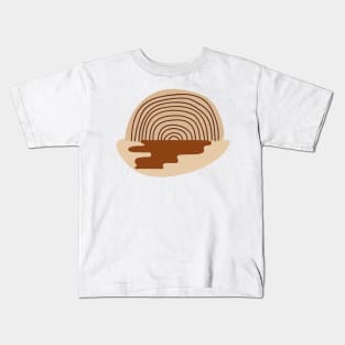 Warm Toned Boho Rainbow And Boho line Art Design Kids T-Shirt